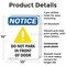 Signmission Do Not Park In Front Of Door OSHA Notice Sign, Plastic, 10in W x 14in L, 2PK OS-2PACK-NS-P-1014-V-11329 - alternate 5